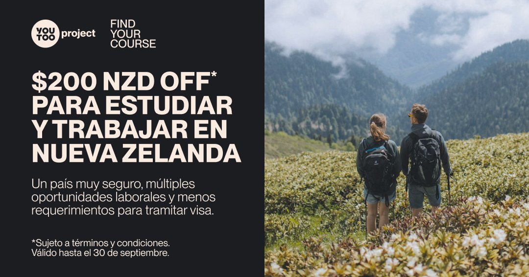 200 NZD de descuento para estudiar en Nueva Zelanda