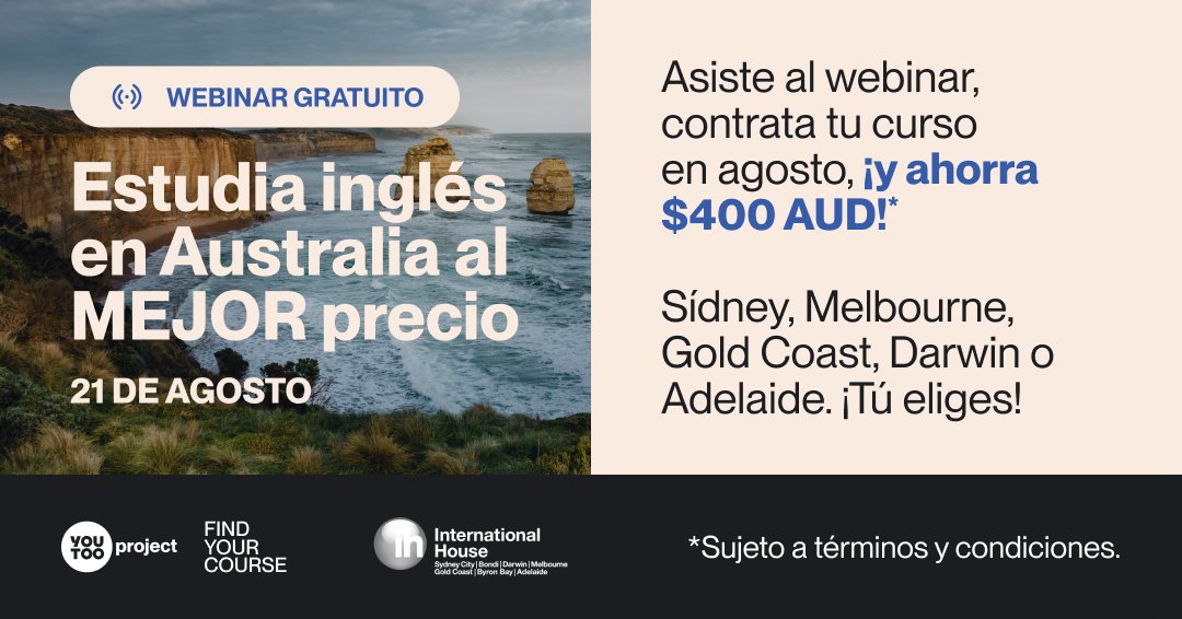 Webinar estudia en Australia con International House en agosto